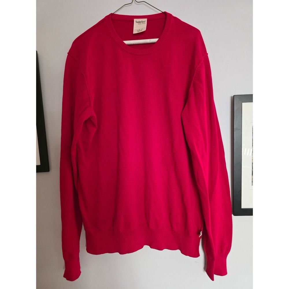 Timberland Crew Neck Long Sleeve Sweater Crimson Red Slim Fit XXLT
